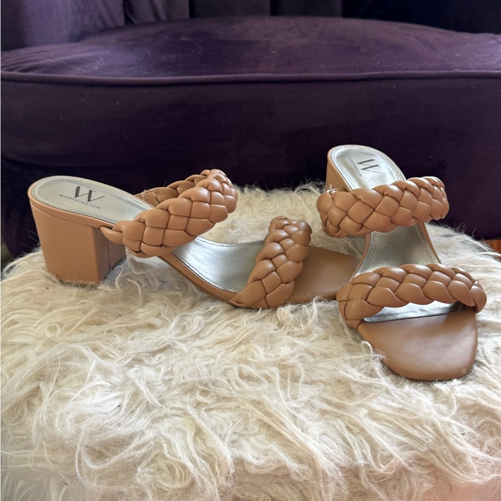 Braided Block Heel Sandal